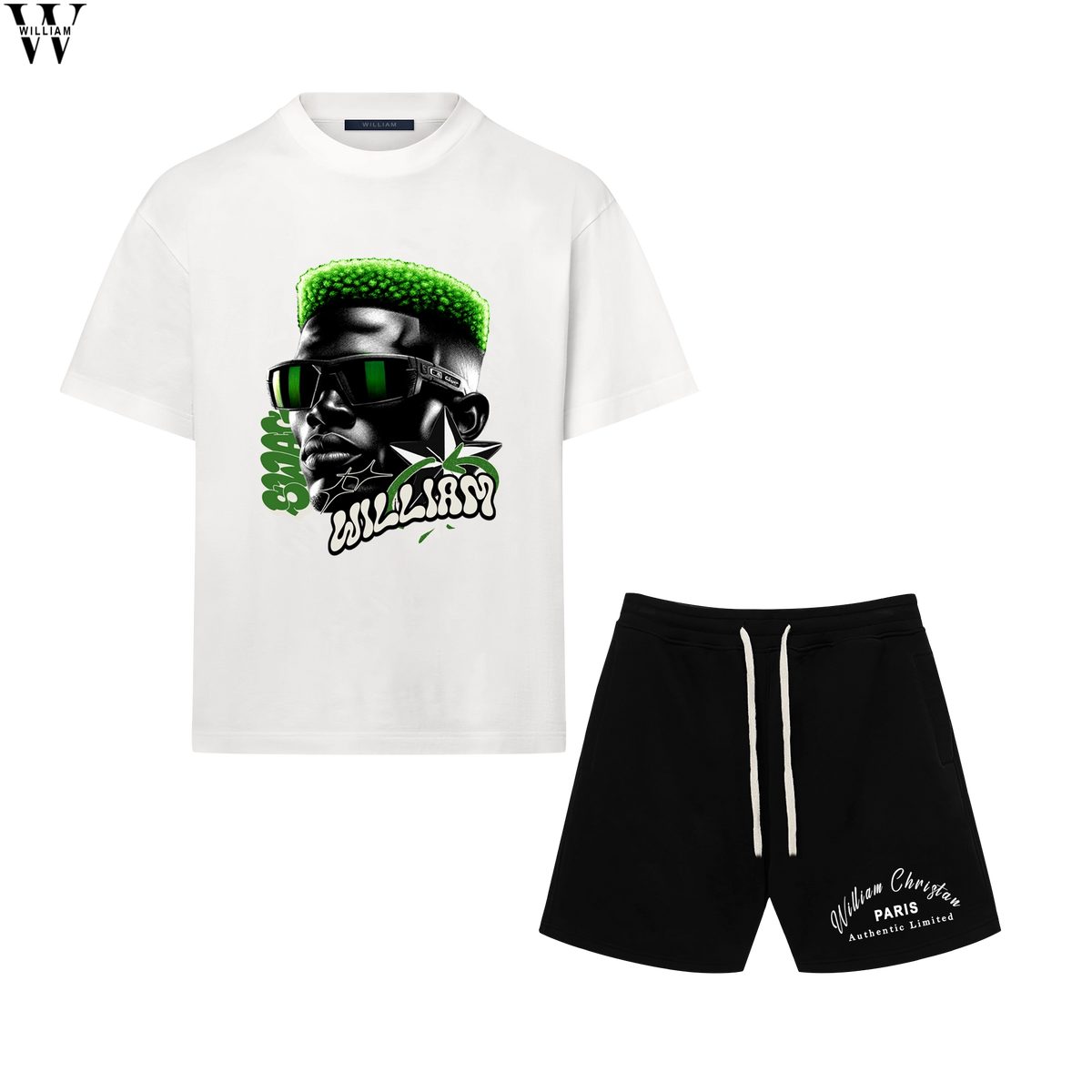 Trắng / Quần Đen / S