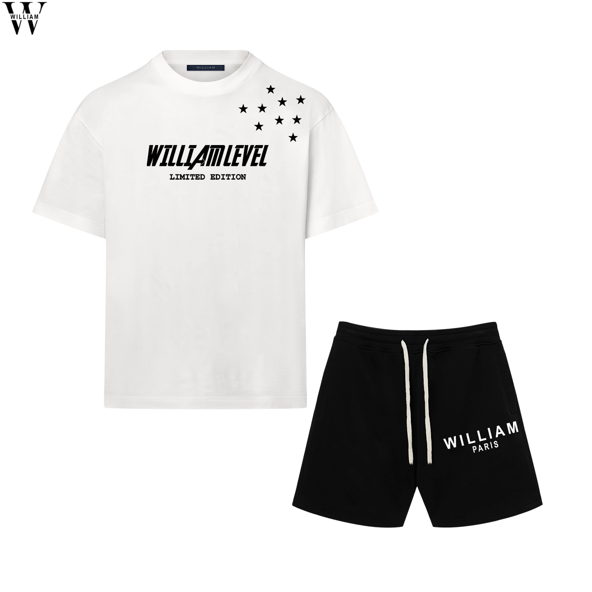 Trắng / Quần Đen / S