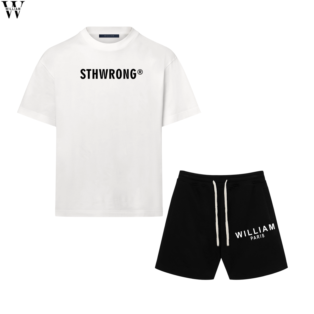 Trắng / Quần Đen / S